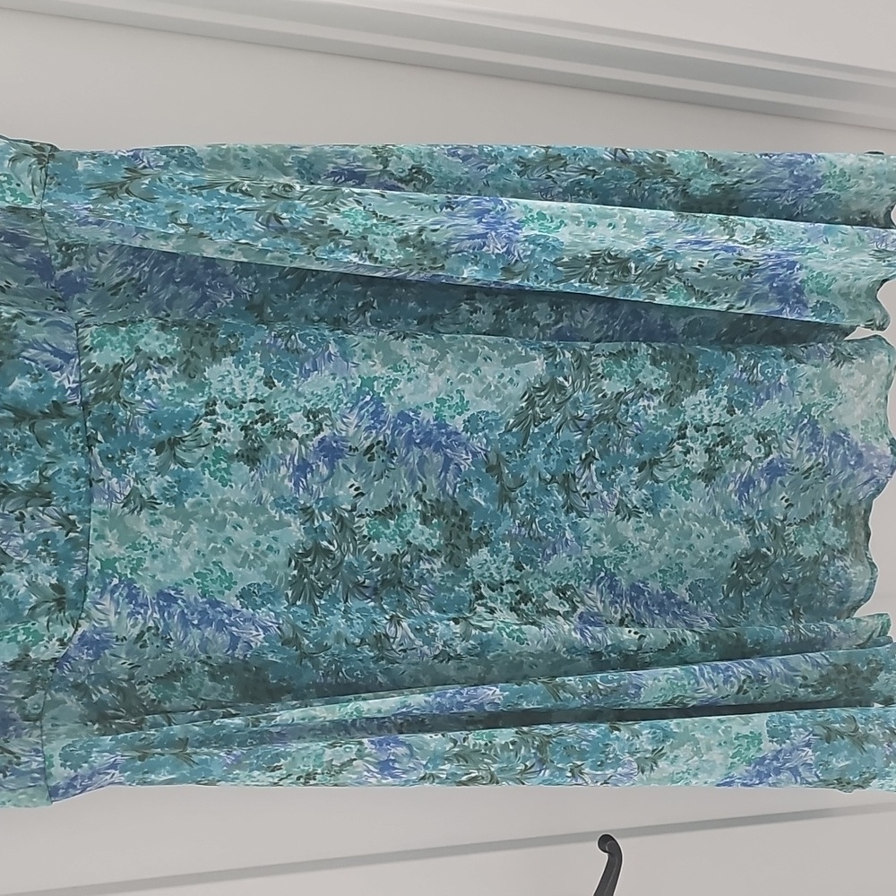 Dress Barn Blue Floral Watercolor Dress Size 22 - Picture 4 of 13